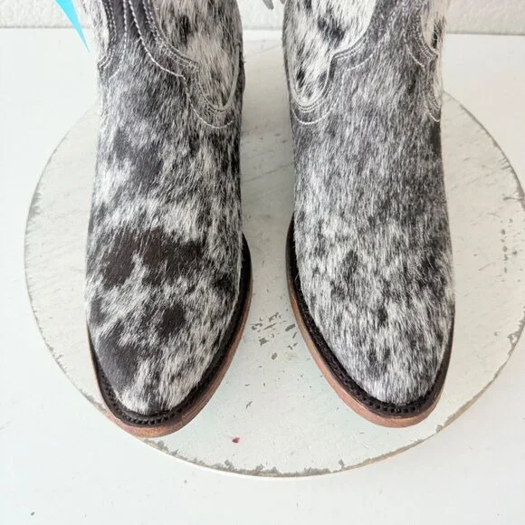 NEW Lane PLAIN JANE Hair on Hide Womens Cowboy Boots 7 Mid Calf Cowhide Western - Picture 6 of 11